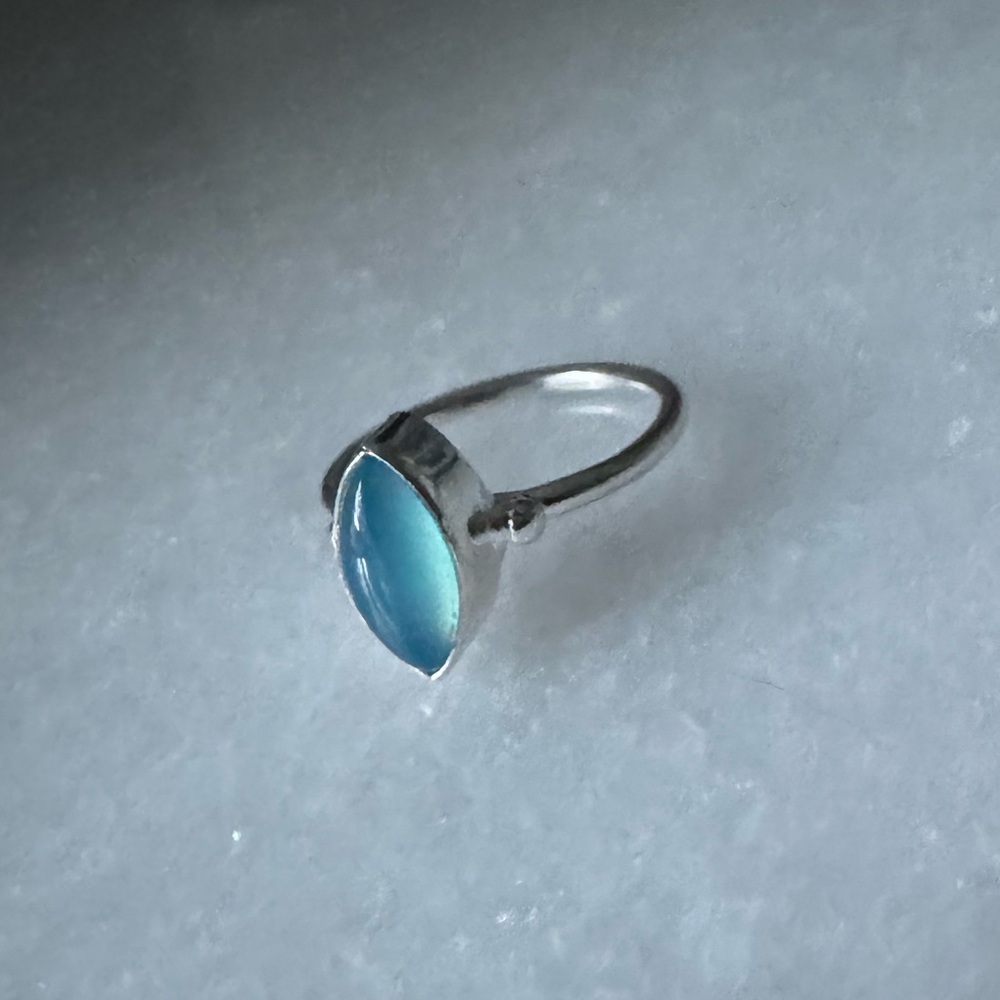 NWOT Sundance Estuary Ring, Blue Chalcedony, Sterling Silver